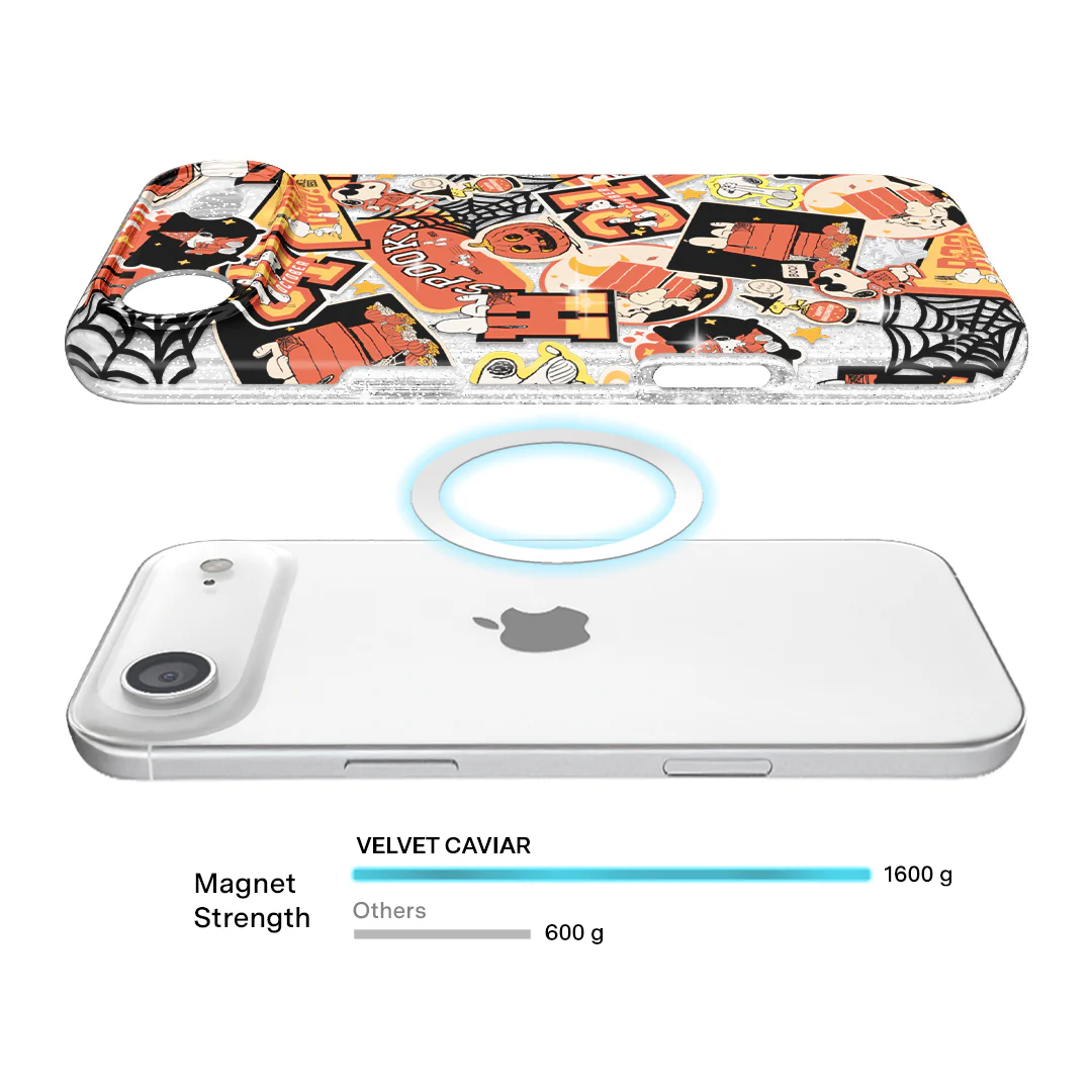 Snoopy Halloween Varsity Glitter iPhone Case - Image 114