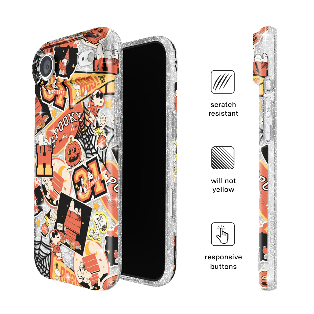 Snoopy Halloween Varsity Glitter iPhone Case - Image 115