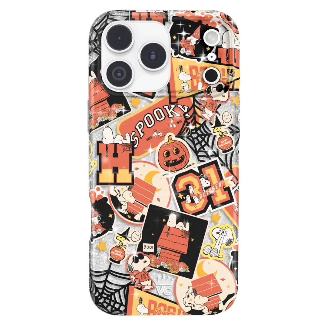 Snoopy Halloween Varsity Glitter iPhone Case - Image 116