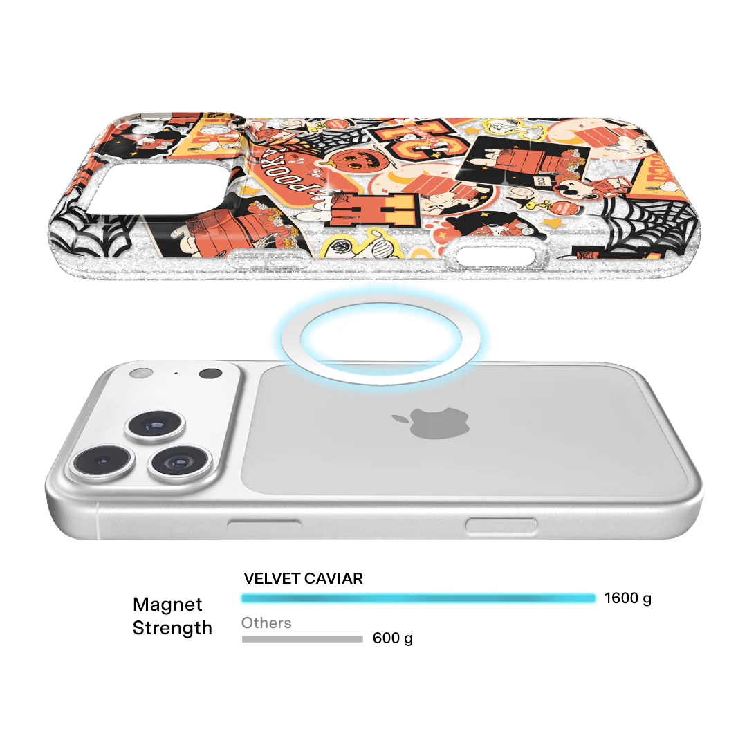Snoopy Halloween Varsity Glitter iPhone Case - Image 119