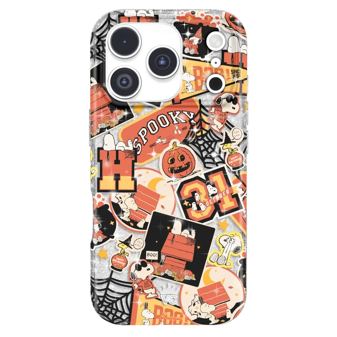 Snoopy Halloween Varsity Glitter iPhone Case - Image 121