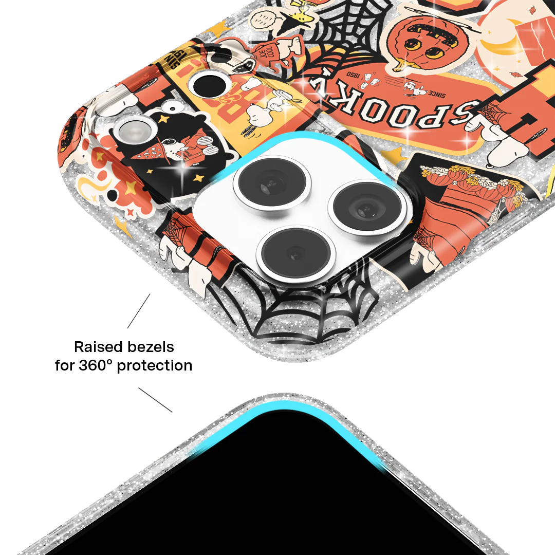 Snoopy Halloween Varsity Glitter iPhone Case - Image 123