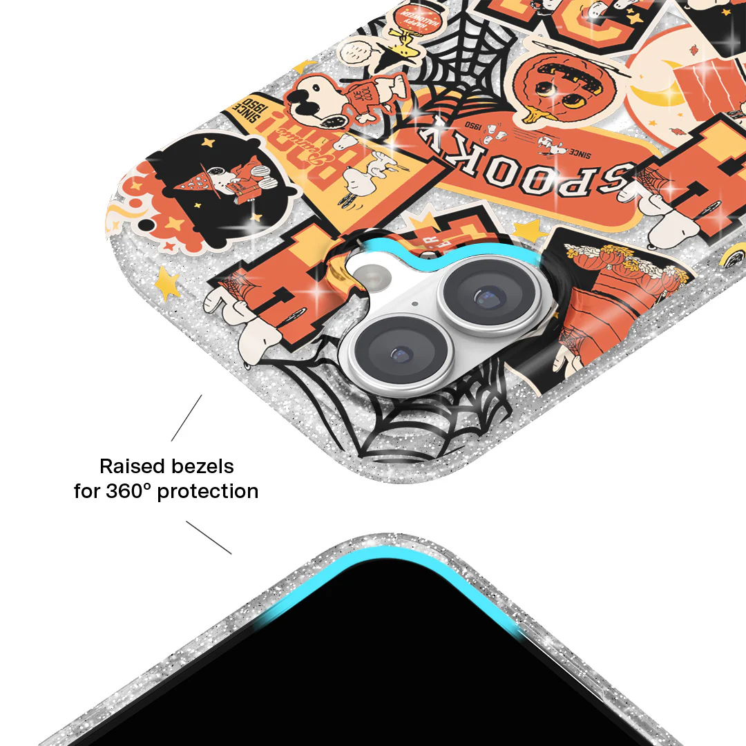 Snoopy Halloween Varsity Glitter iPhone Case - Image 128