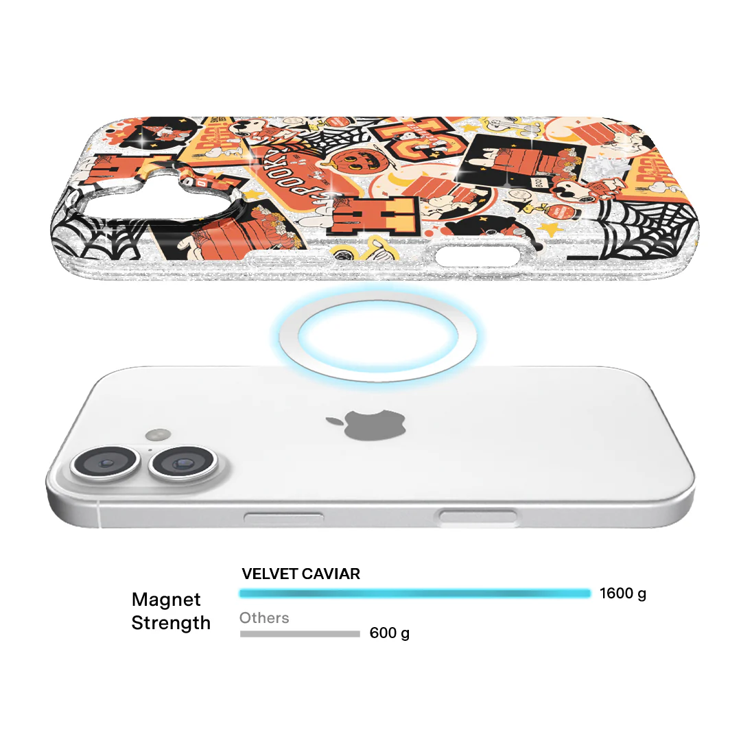 Snoopy Halloween Varsity Glitter iPhone Case - Image 129