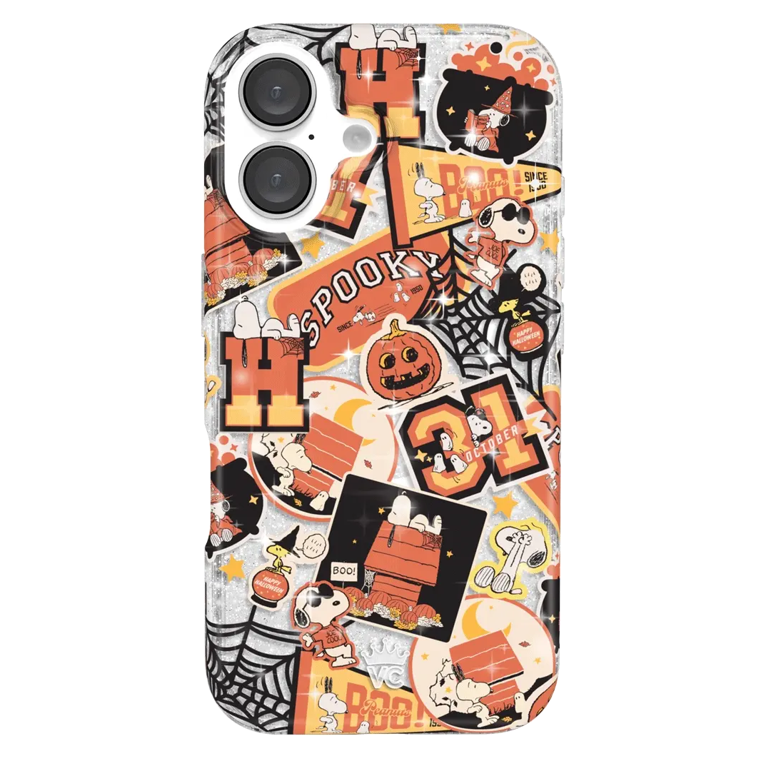 Snoopy Halloween Varsity Glitter iPhone Case - Image 16