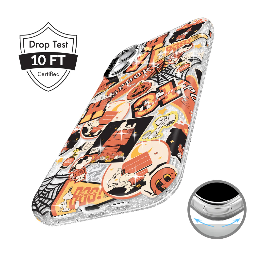 Snoopy Halloween Varsity Glitter iPhone Case - Image 19