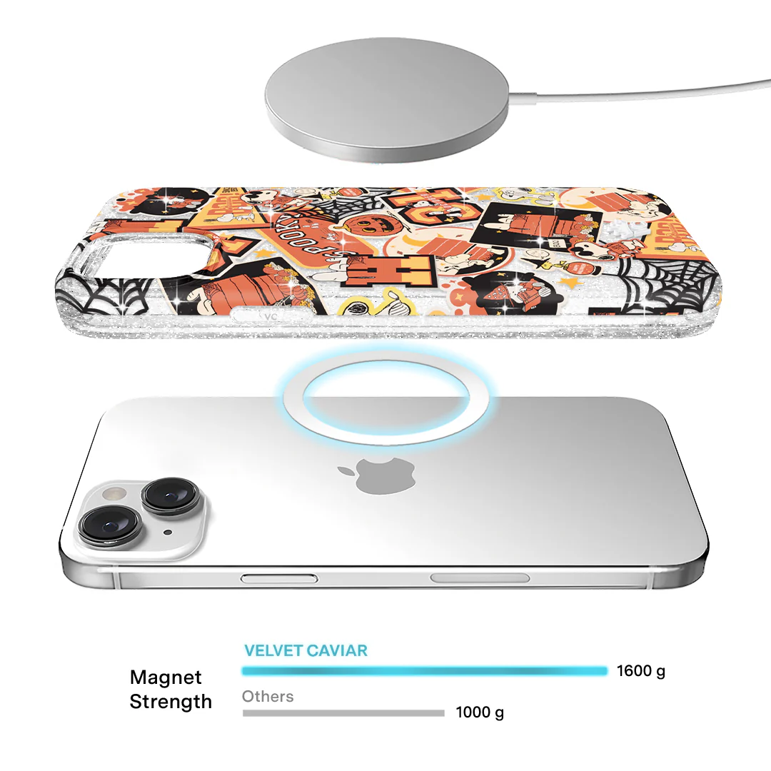 Snoopy Halloween Varsity Glitter iPhone Case - Image 23