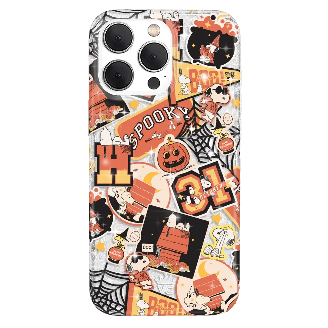 Snoopy Halloween Varsity Glitter iPhone Case - Image 26