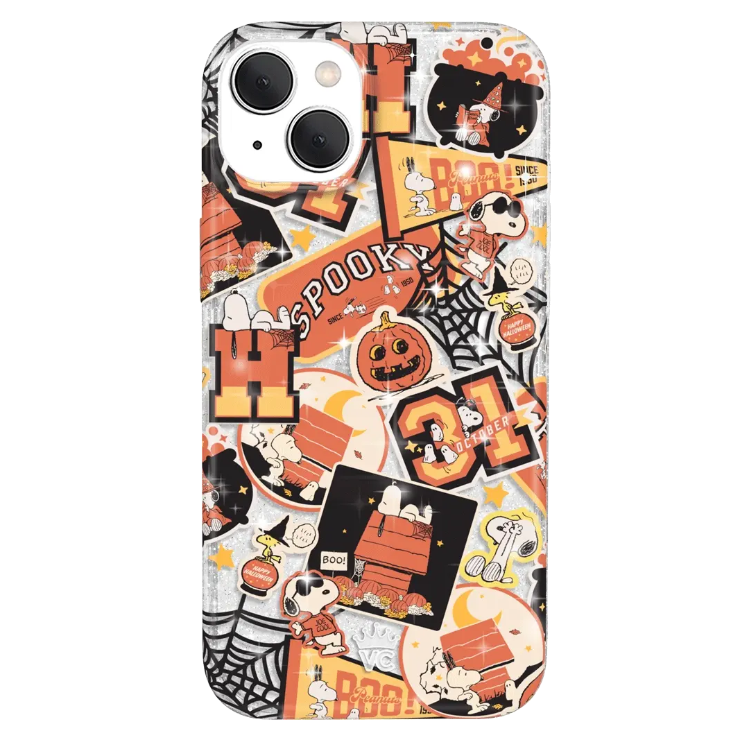 Snoopy Halloween Varsity Glitter iPhone Case - Image 36