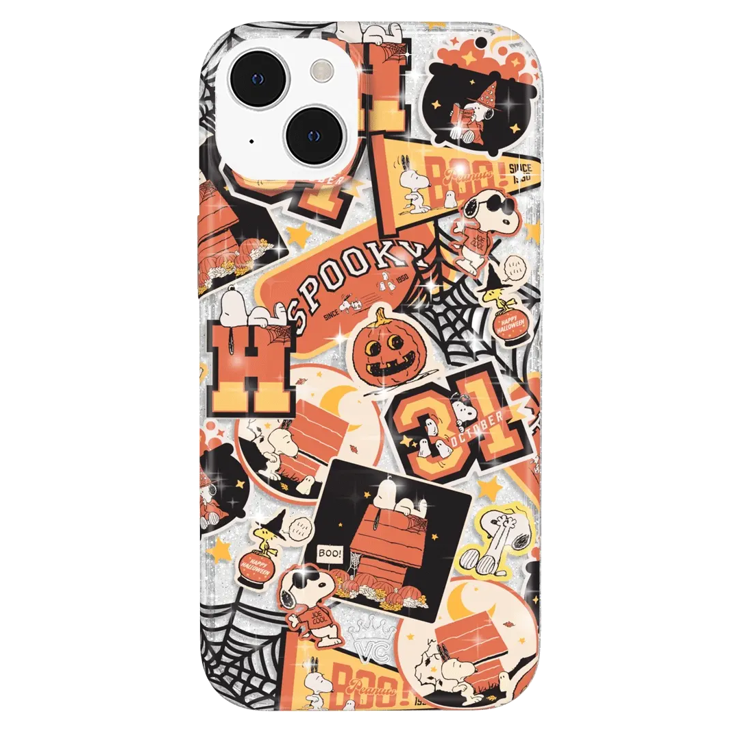 Snoopy Halloween Varsity Glitter iPhone Case - Image 41