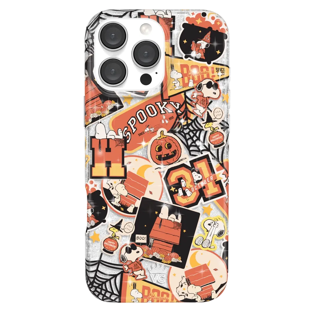 Snoopy Halloween Varsity Glitter iPhone Case - Image 6