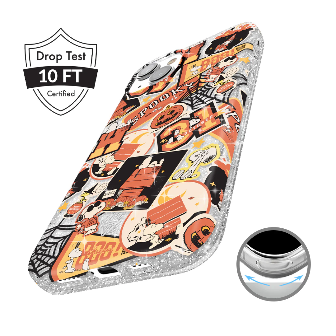 Snoopy Halloween Varsity Glitter iPhone Case - Image 79