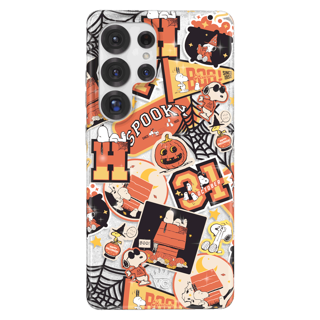 Snoopy Halloween Varsity Glitter Samsung Case - Image 11