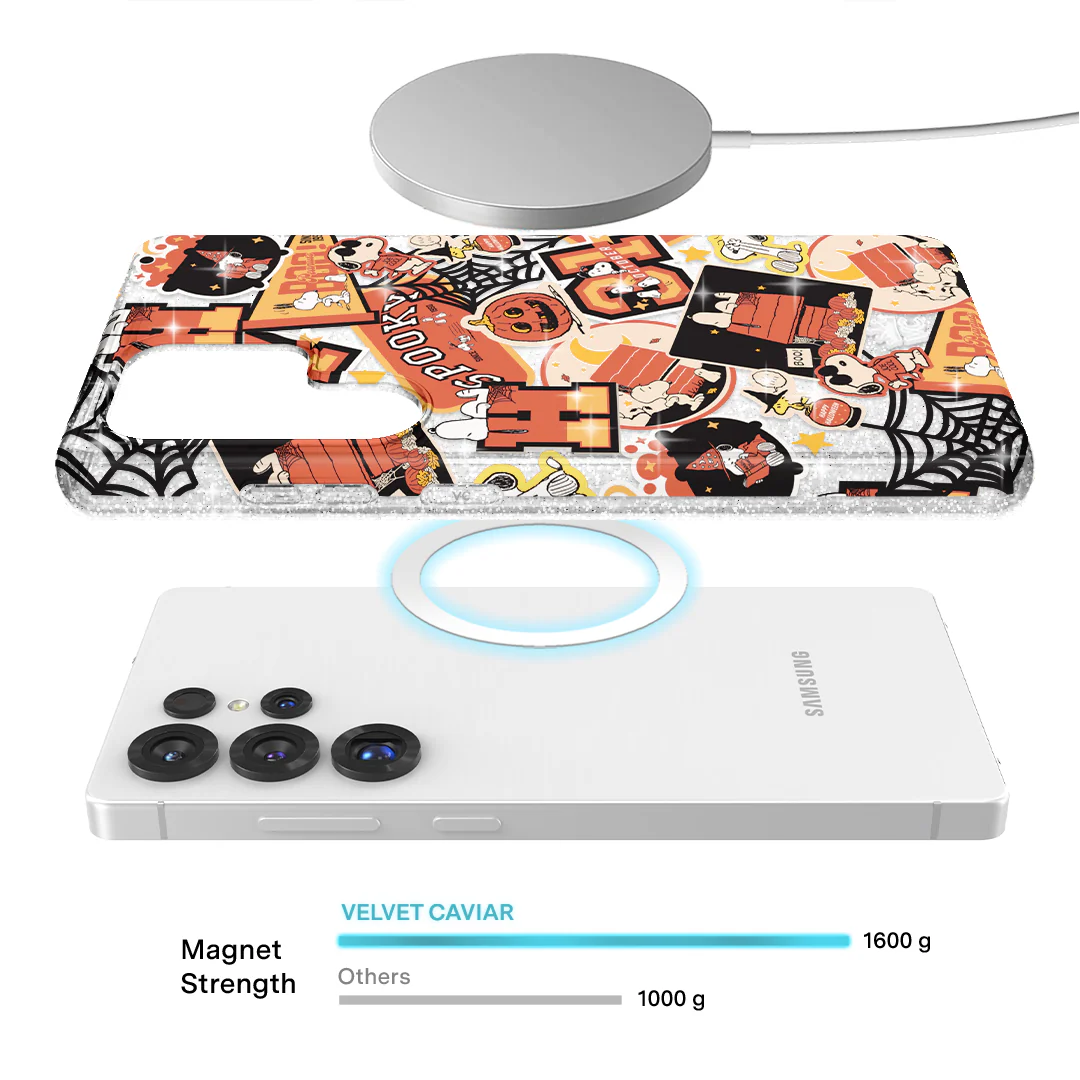 Snoopy Halloween Varsity Glitter Samsung Case - Image 13