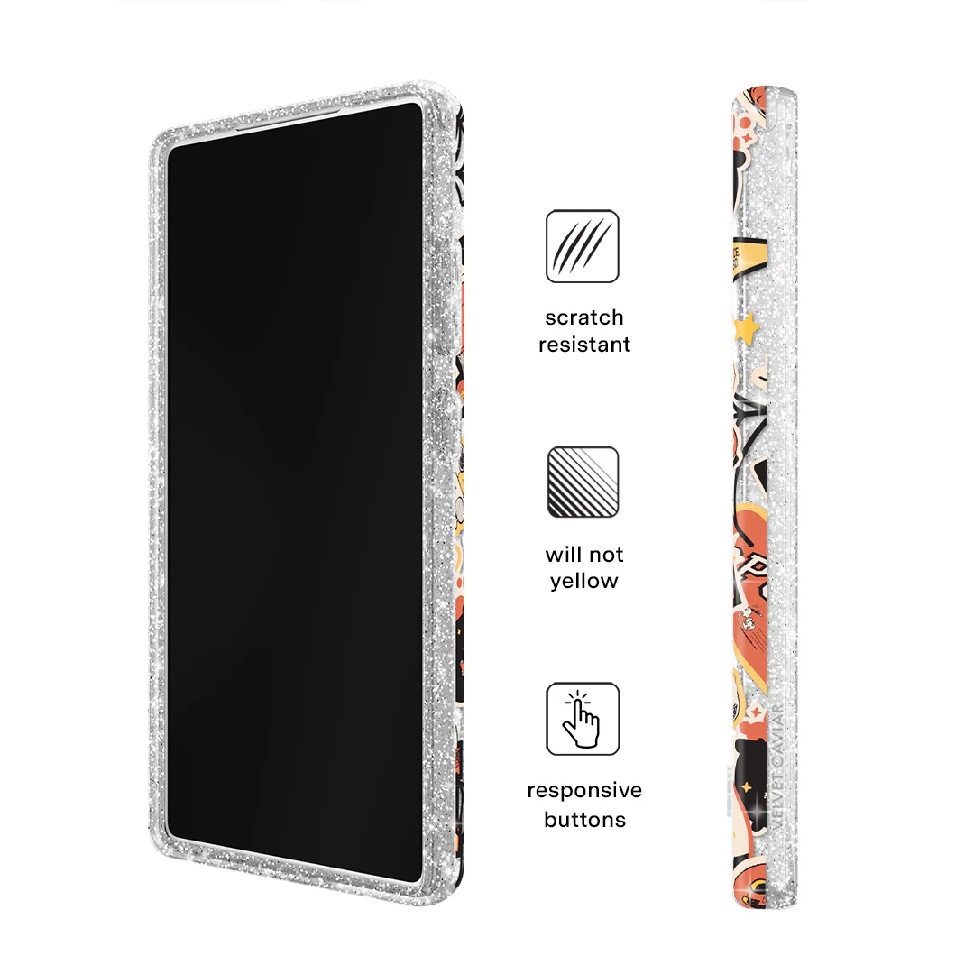 Snoopy Halloween Varsity Glitter Samsung Case - Image 15