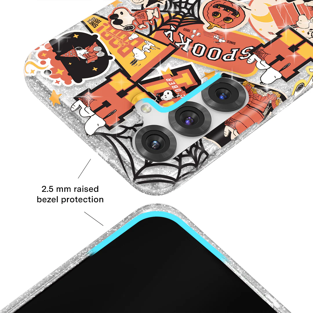 Snoopy Halloween Varsity Glitter Samsung Case - Image 2