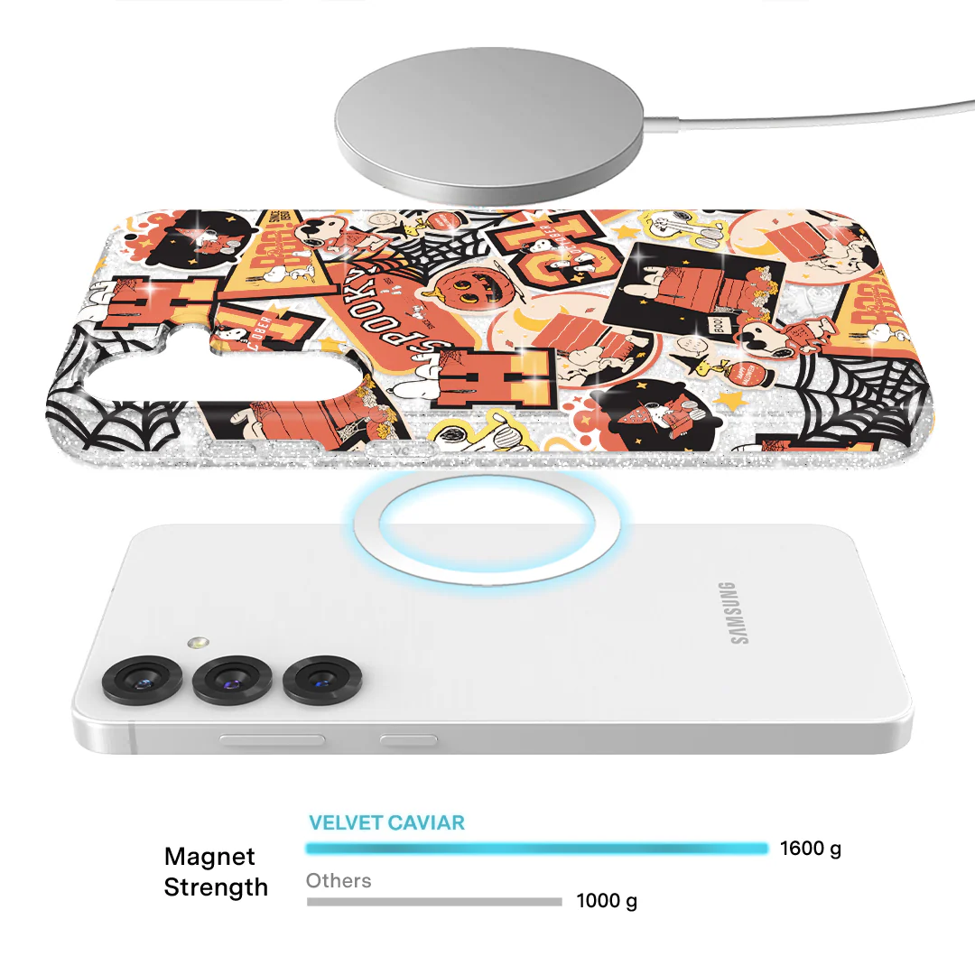 Snoopy Halloween Varsity Glitter Samsung Case - Image 3