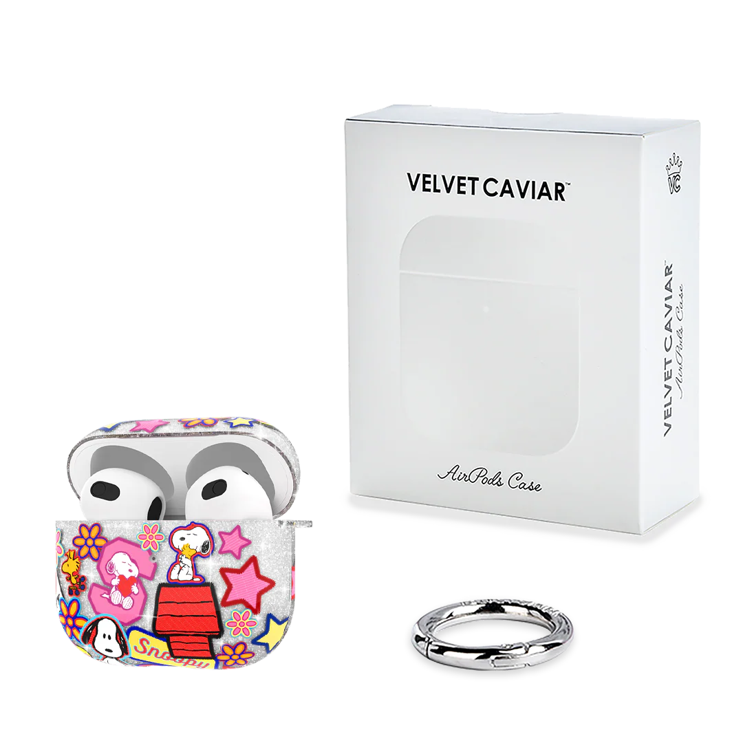 Snoopy Patchwork Glitter AirPod Case - Image 15