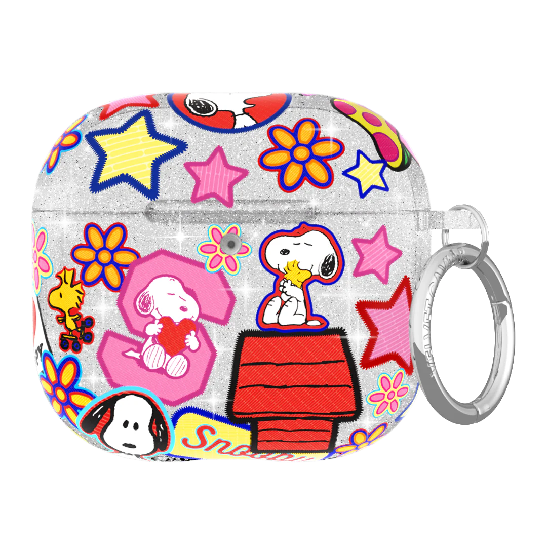 Snoopy Patchwork Glitter AirPod Case - Image 16