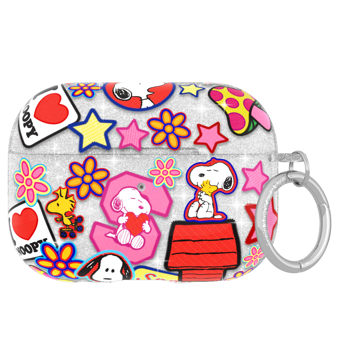 Snoopy Patchwork Glitter AirPod Case - Image 6