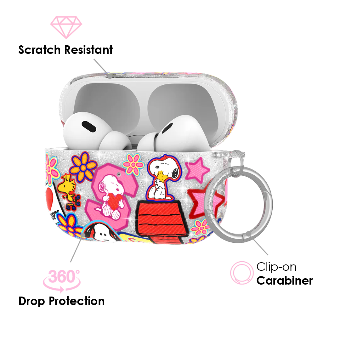 Snoopy Patchwork Glitter AirPod Case - Image 8
