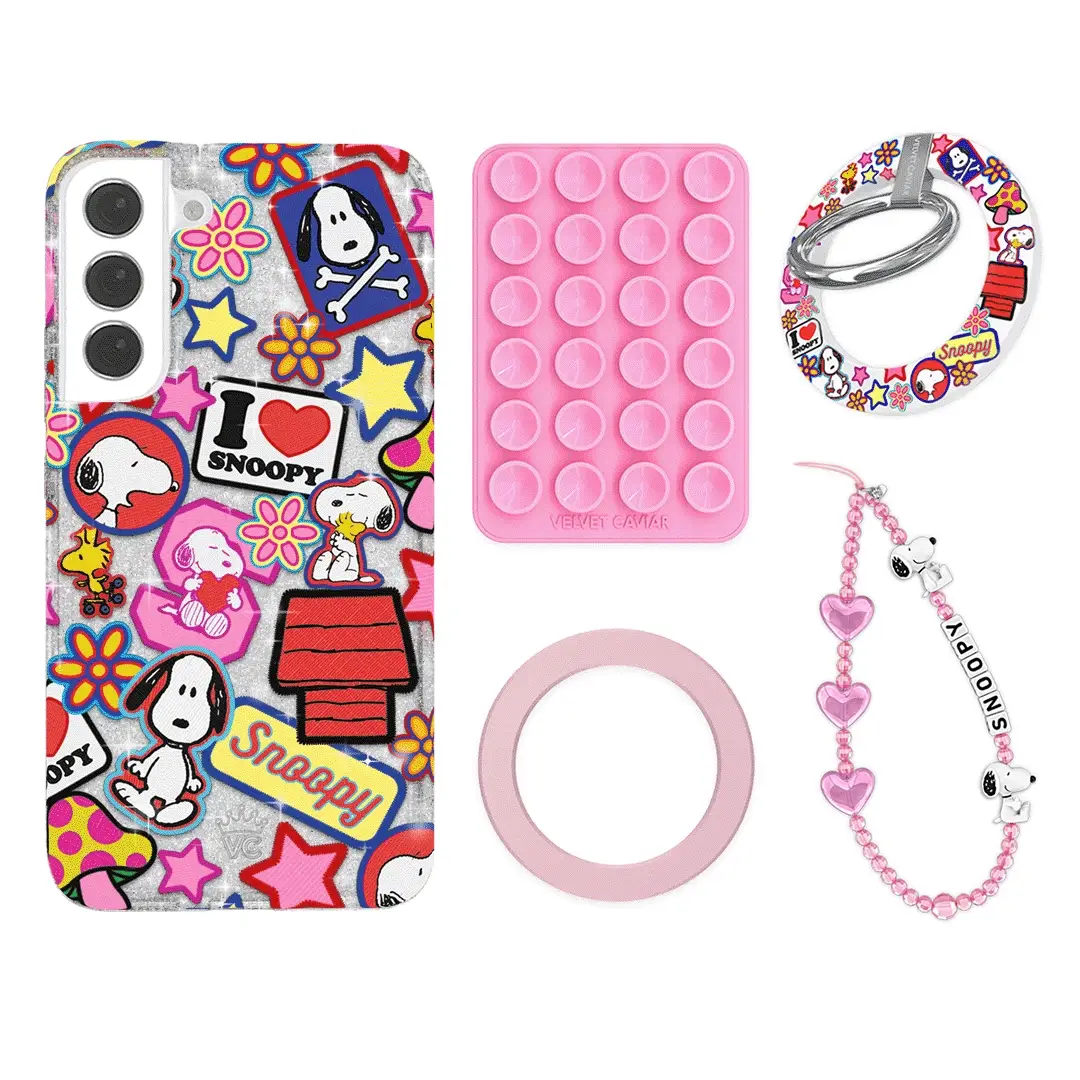 Snoopy Patchwork Glitter Samsung Bundle Set - Image 2