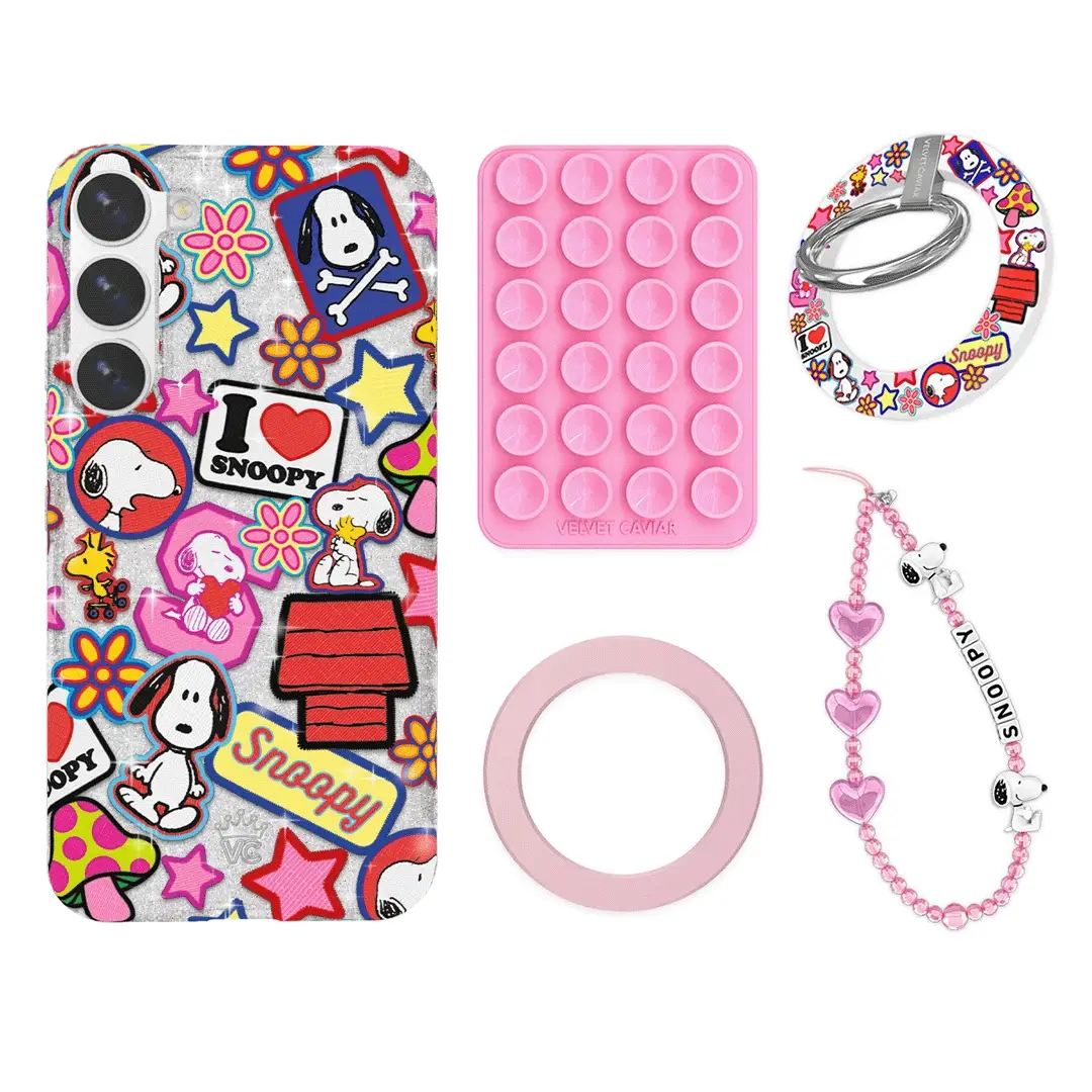 Snoopy Patchwork Glitter Samsung Bundle Set - Image 4