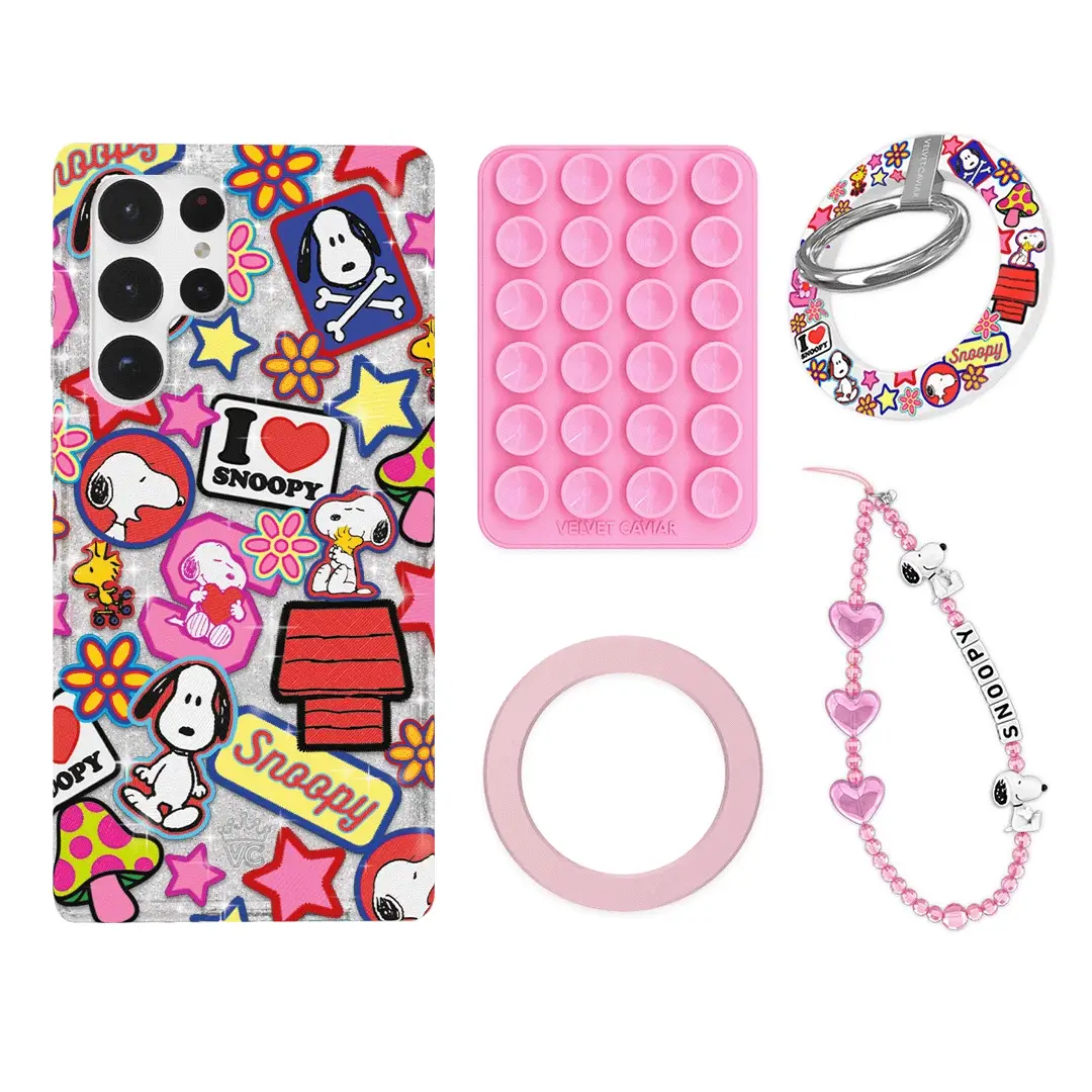 Snoopy Patchwork Glitter Samsung Bundle Set - Image 6