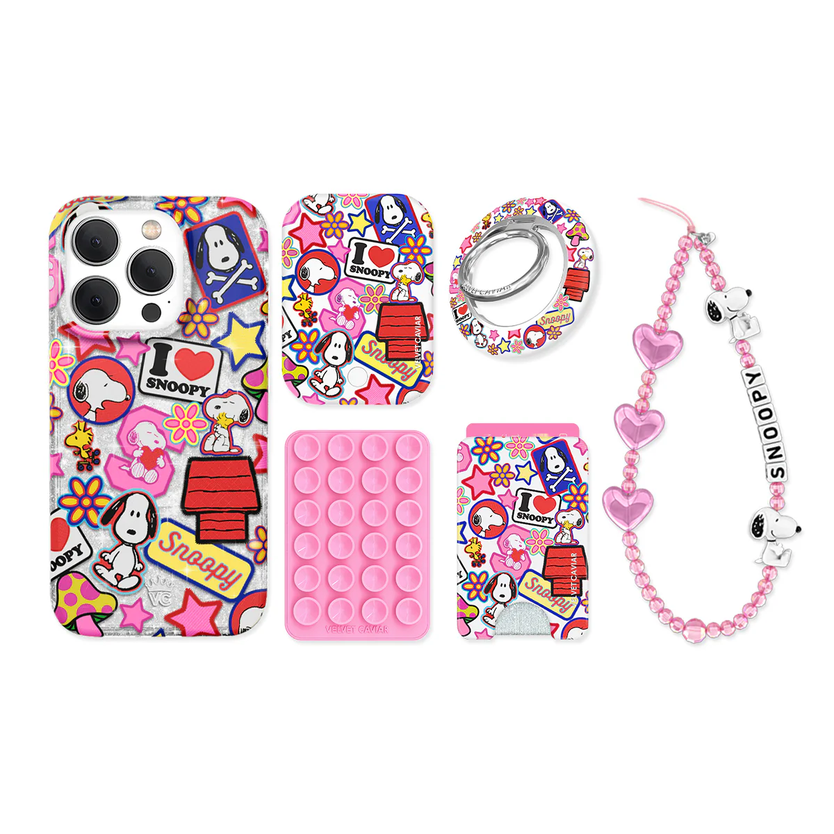 Snoopy Patchwork Glitter iPhone Bundle Set - Image 11