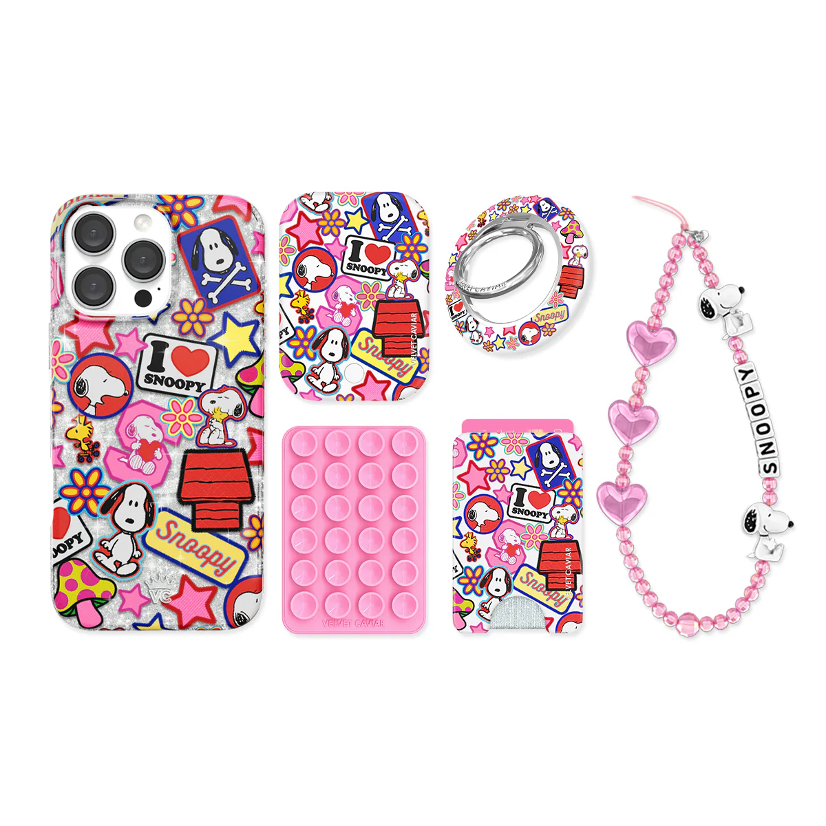 Snoopy Patchwork Glitter iPhone Bundle Set - Image 14
