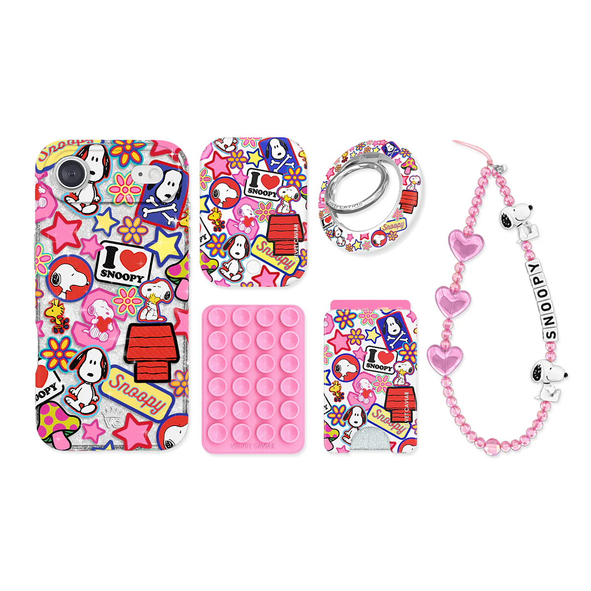Snoopy Patchwork Glitter iPhone Bundle Set - Image 17