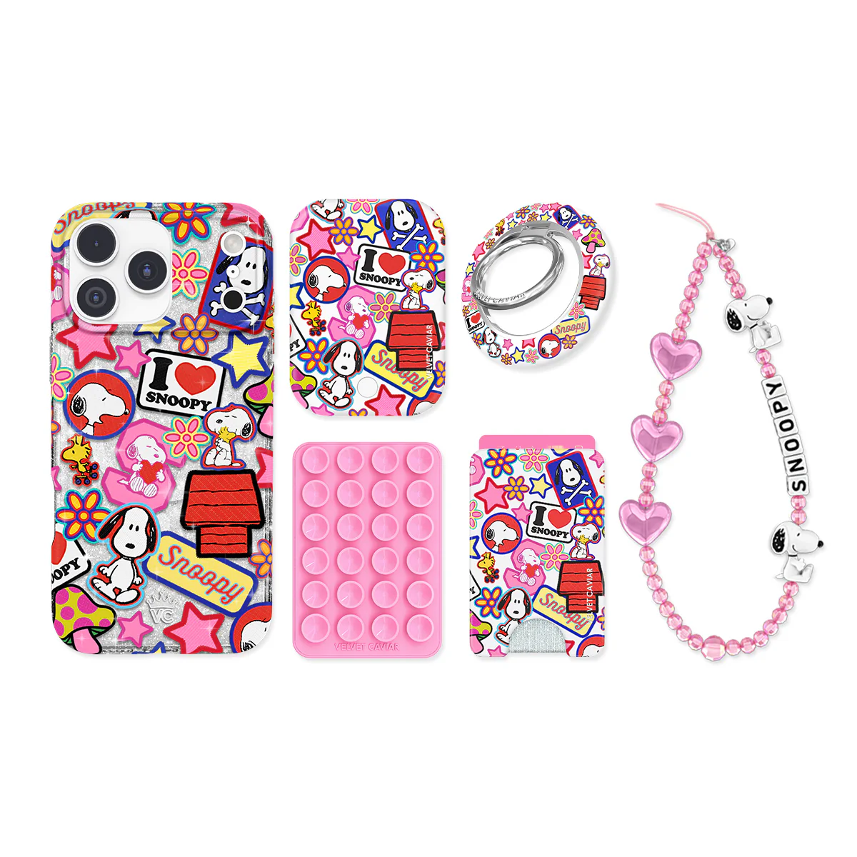 Snoopy Patchwork Glitter iPhone Bundle Set - Image 18