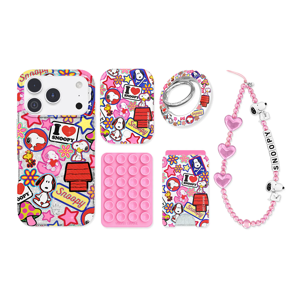 Snoopy Patchwork Glitter iPhone Bundle Set - Image 20