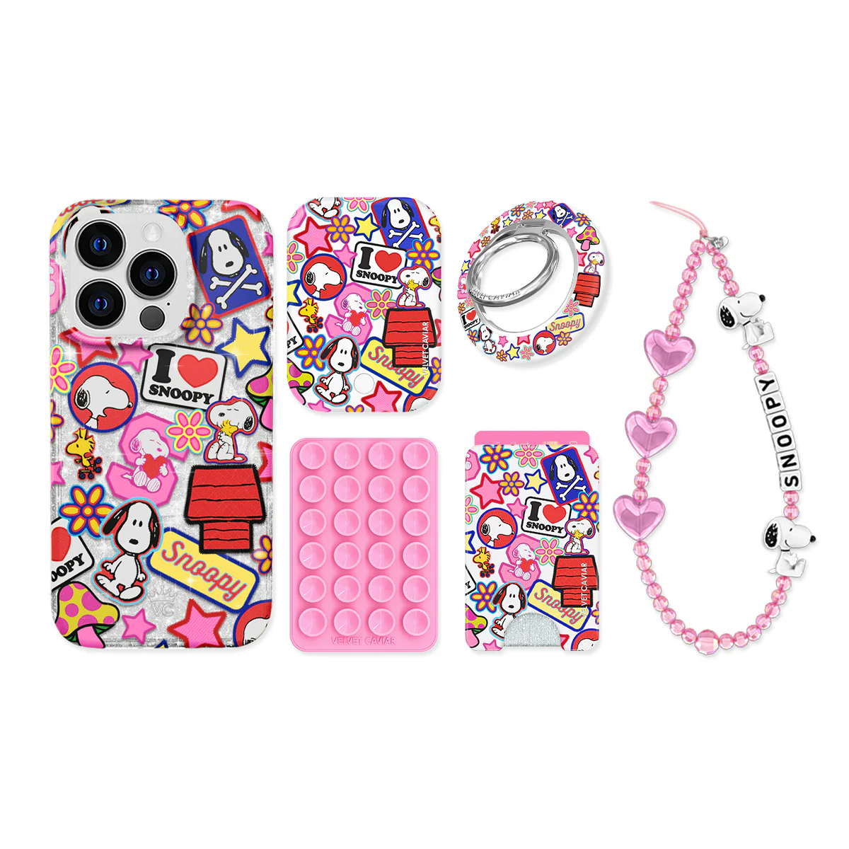 Snoopy Patchwork Glitter iPhone Bundle Set - Image 3