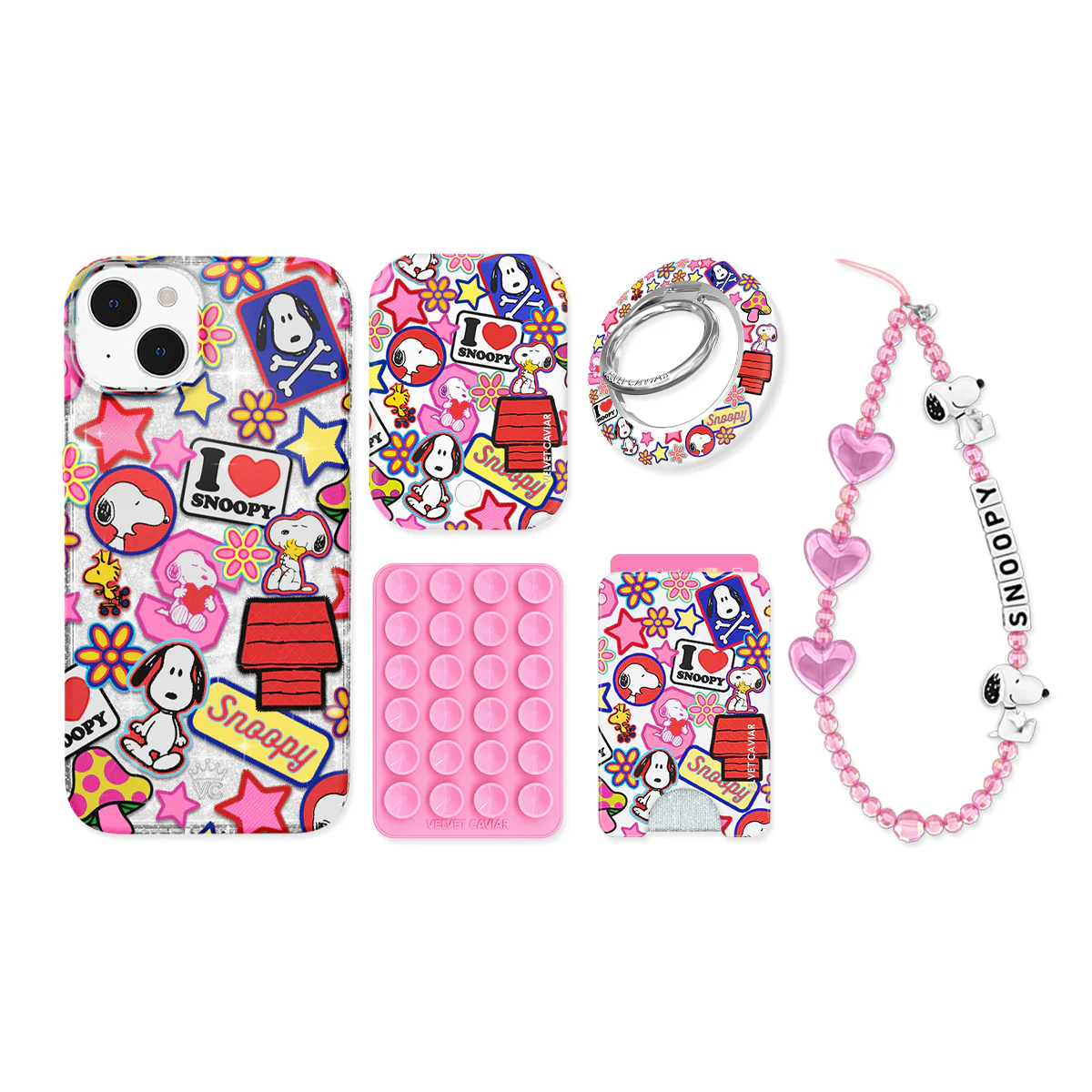 Snoopy Patchwork Glitter iPhone Bundle Set - Image 4