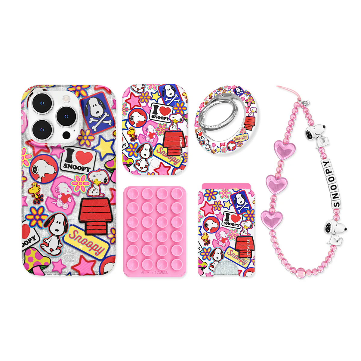 Snoopy Patchwork Glitter iPhone Bundle Set - Image 7