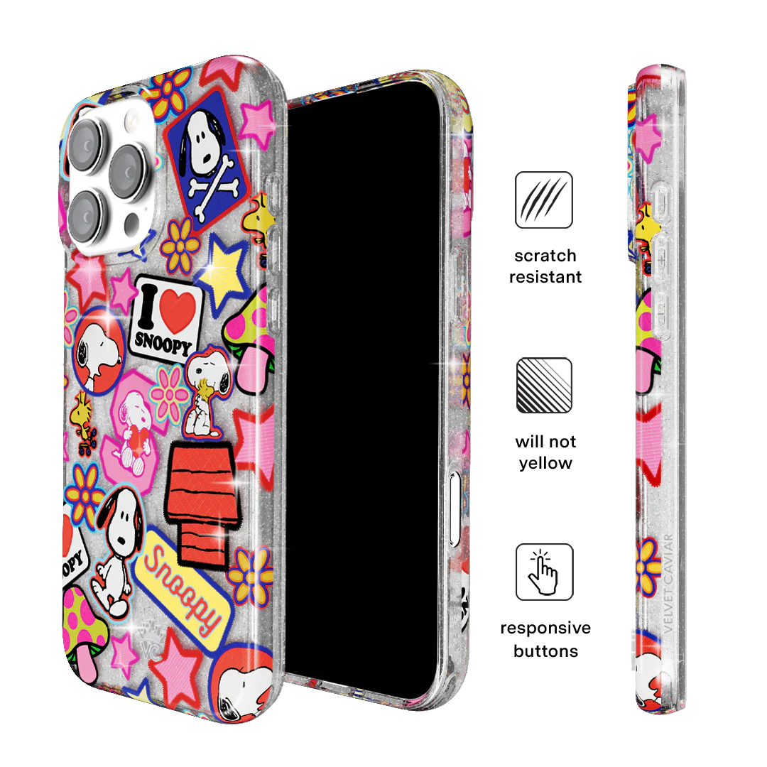 Snoopy Patchwork Glitter iPhone Case - Image 15