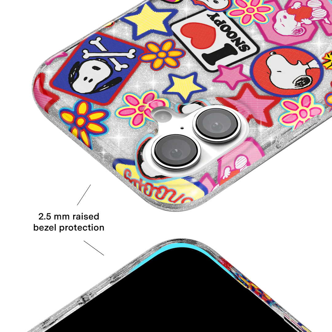 Snoopy Patchwork Glitter iPhone Case - Image 2