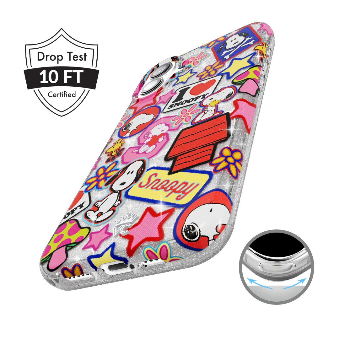 Snoopy Patchwork Glitter iPhone Case - Image 4