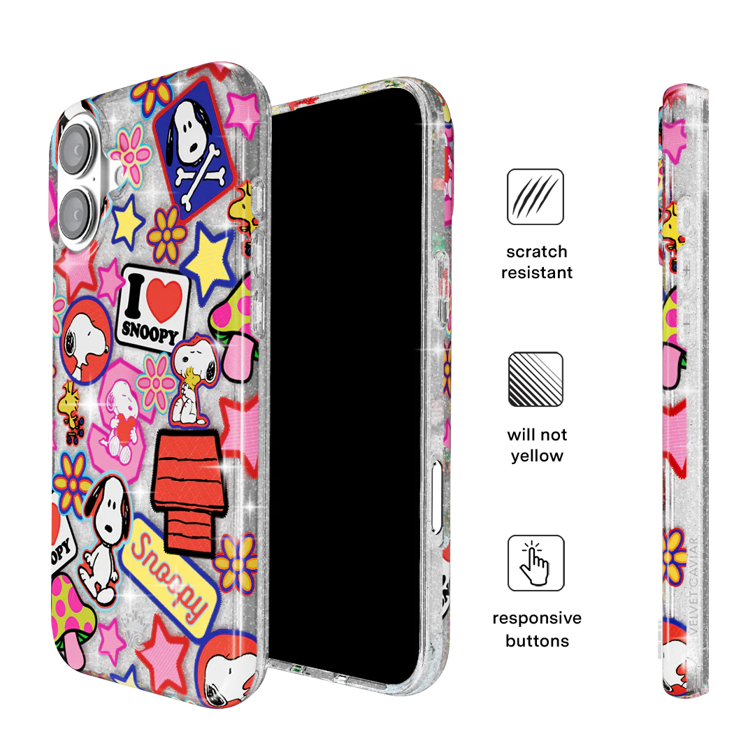 Snoopy Patchwork Glitter iPhone Case - Image 5