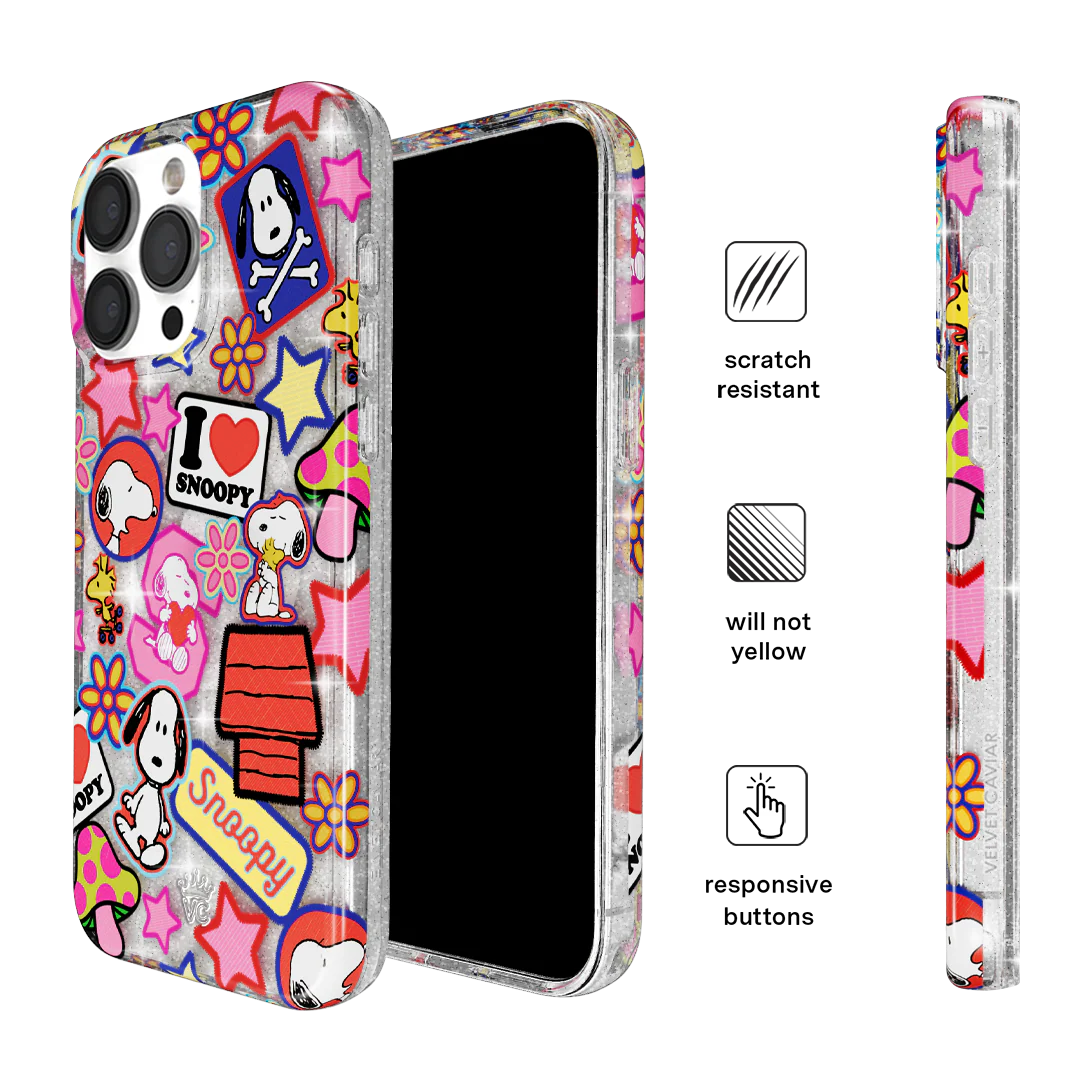 Snoopy Patchwork Glitter iPhone Case - Image 75