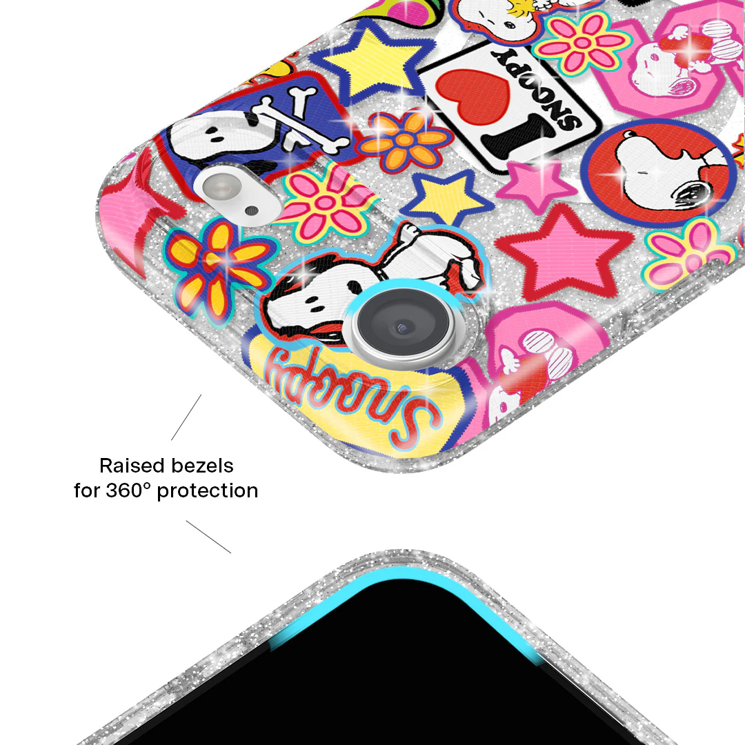 Snoopy Patchwork Glitter iPhone Case - Image 78