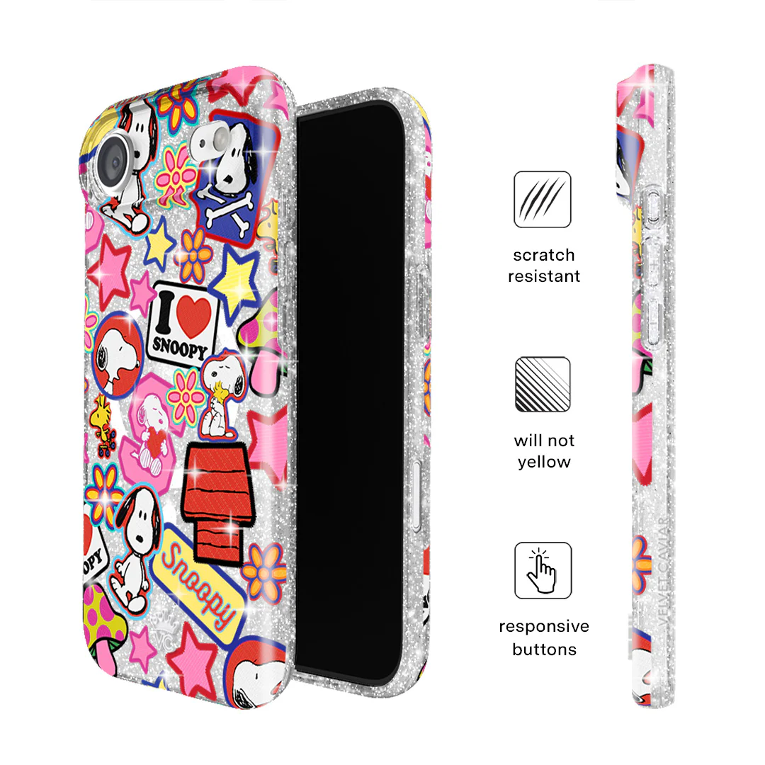 Snoopy Patchwork Glitter iPhone Case - Image 80