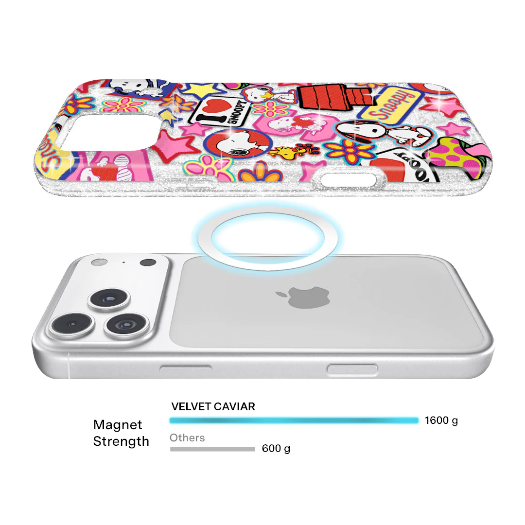 Snoopy Patchwork Glitter iPhone Case - Image 84