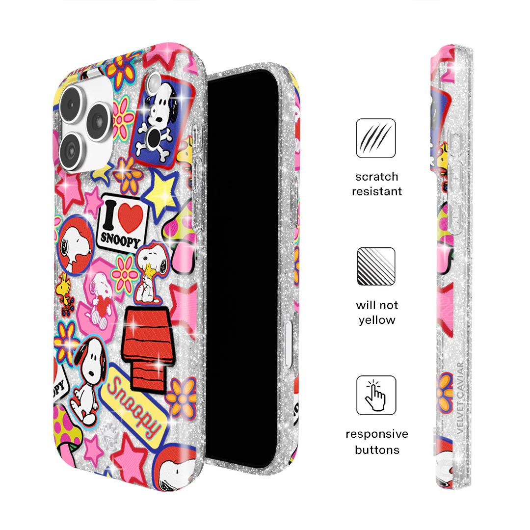 Snoopy Patchwork Glitter iPhone Case - Image 85