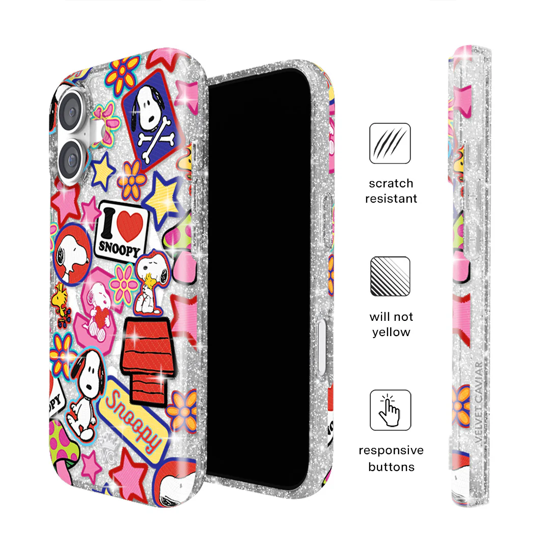 Snoopy Patchwork Glitter iPhone Case - Image 90