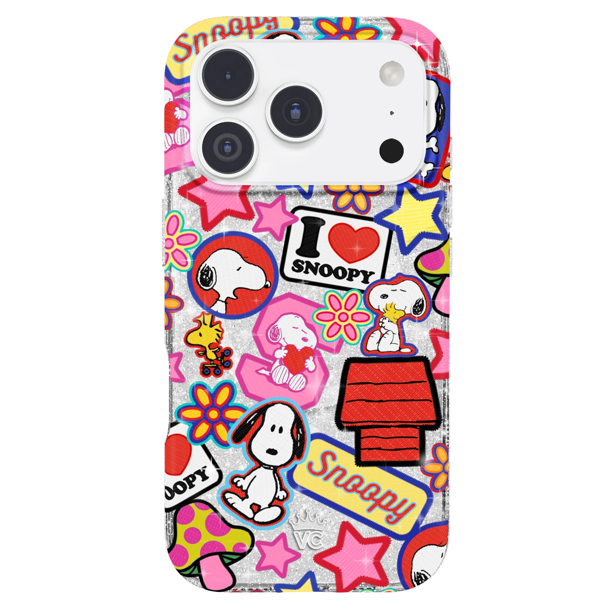 Snoopy Patchwork Glitter iPhone Case - Image 91