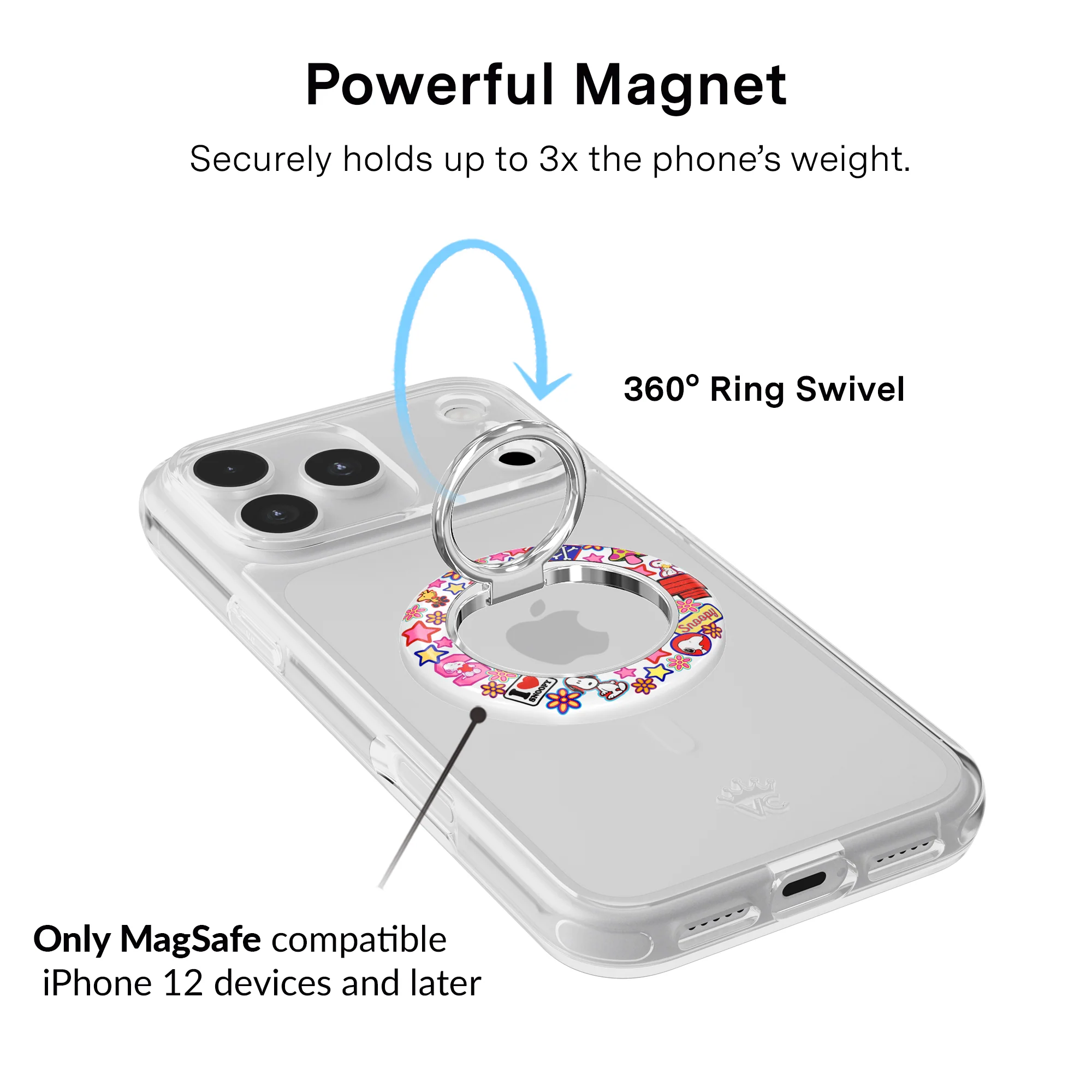 Snoopy Patchwork MagSafe Grip Ring - Image 2