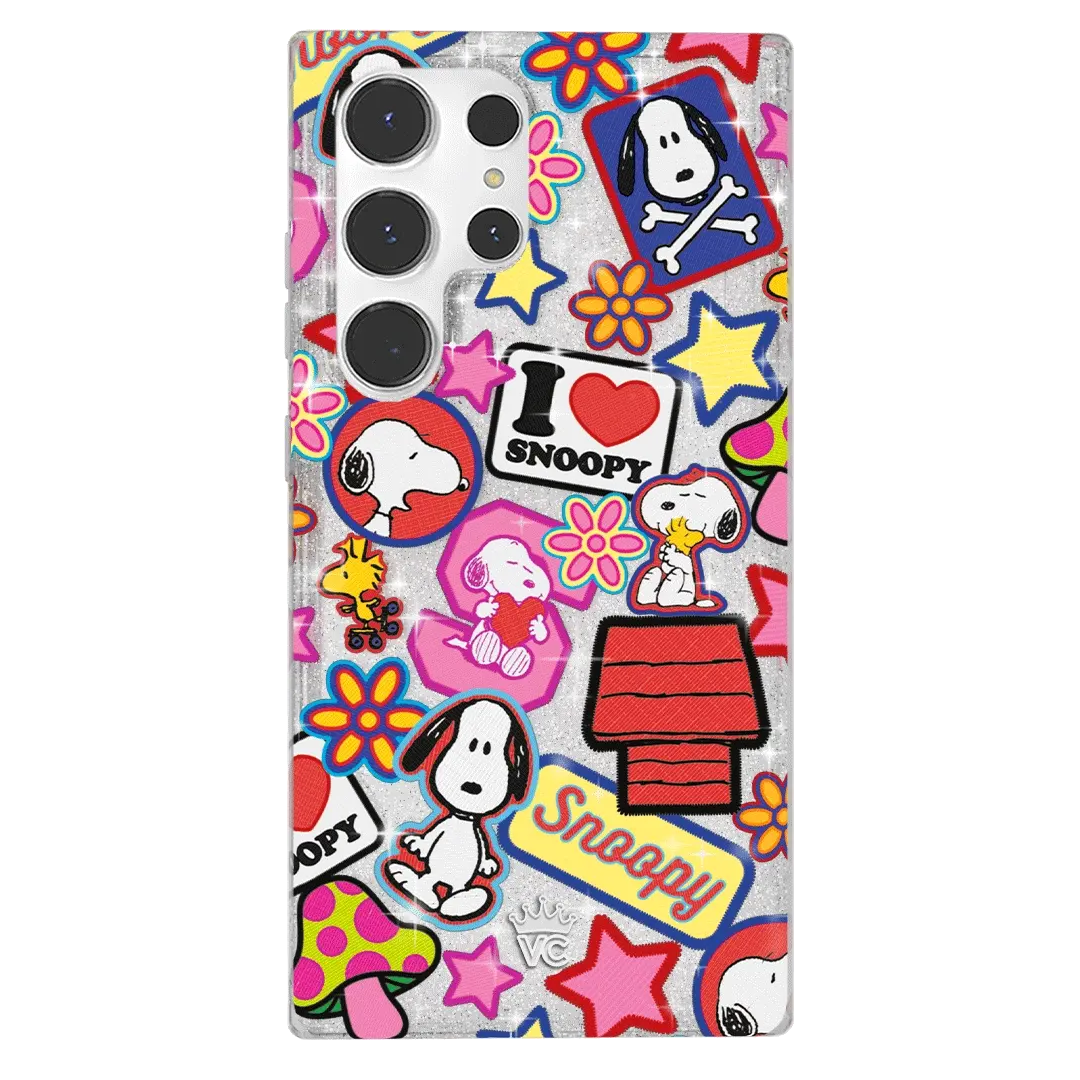 Snoopy Patchwork Glitter Samsung Case - Image 11