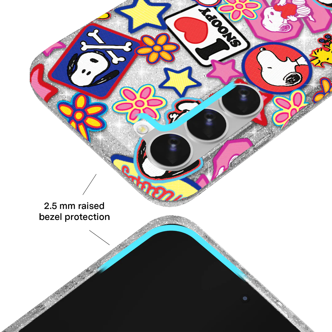 Snoopy Patchwork Glitter Samsung Case - Image 22